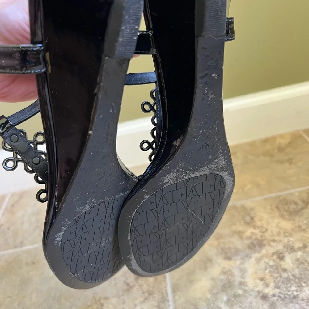 Diane Von Furstenberg Black Strappy Sandals - Picture 3 of 4